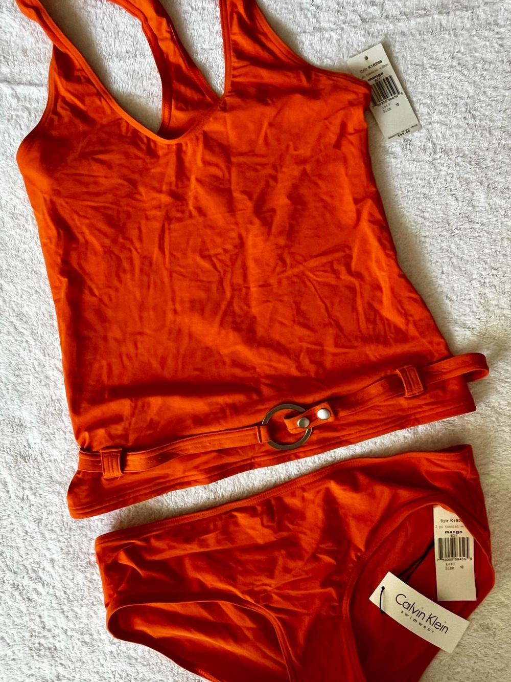 Calvin Klein Mango Bright Orange Two-Piece Tankini